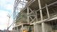Wrocławski stadion na 500 dni przed Mistrzostwami Europy w piłce nożnej Euro 2012 jest w stanie surowym. Obecnie trwają prace przy montażu konstrukcji dachu.