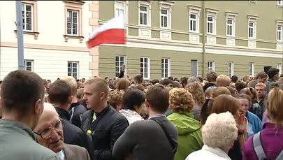 Polacy manifestowali przed pałacem prezydenckim w Wilnie