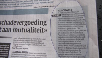Belgijska gazeta przeprasza za "polski obóz pracy Auschwitz"