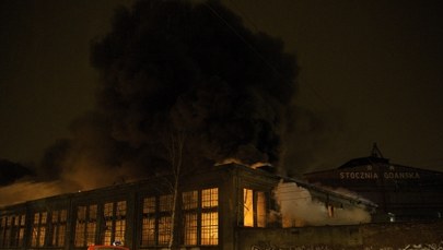 Pożar na terenie Stoczni Gdańskiej