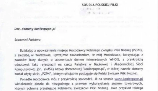 PZPN żąda zamknięcia KoniecPZPN.pl!