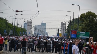 Rosyjscy kibice na ulicach Warszawy