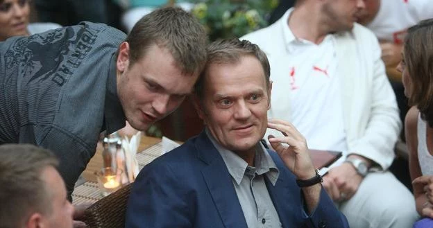 Michał Tusk z ojcem