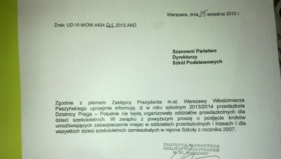Warszawa wysyła sześciolatki do szkół