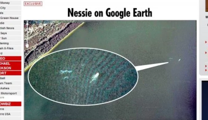 Potwór z Loch Ness na Google Earth