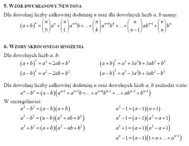 Przydatne wzory matematyczne (część I) - Fakty w INTERIA.PL