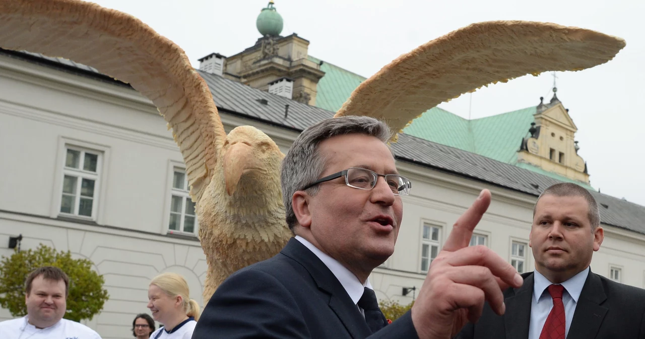 Prezydent Bronisław Komorowski podczas Dnia Flagi