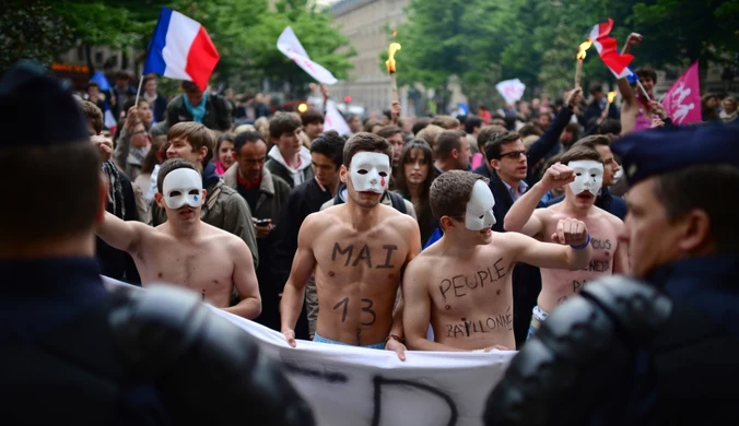 Protest przeciwko małżeństwom homoseksualnym we Francji