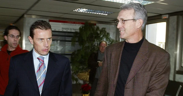 Benito Floro (z prawej) i legenda Realu - Emilio Butragueno. 