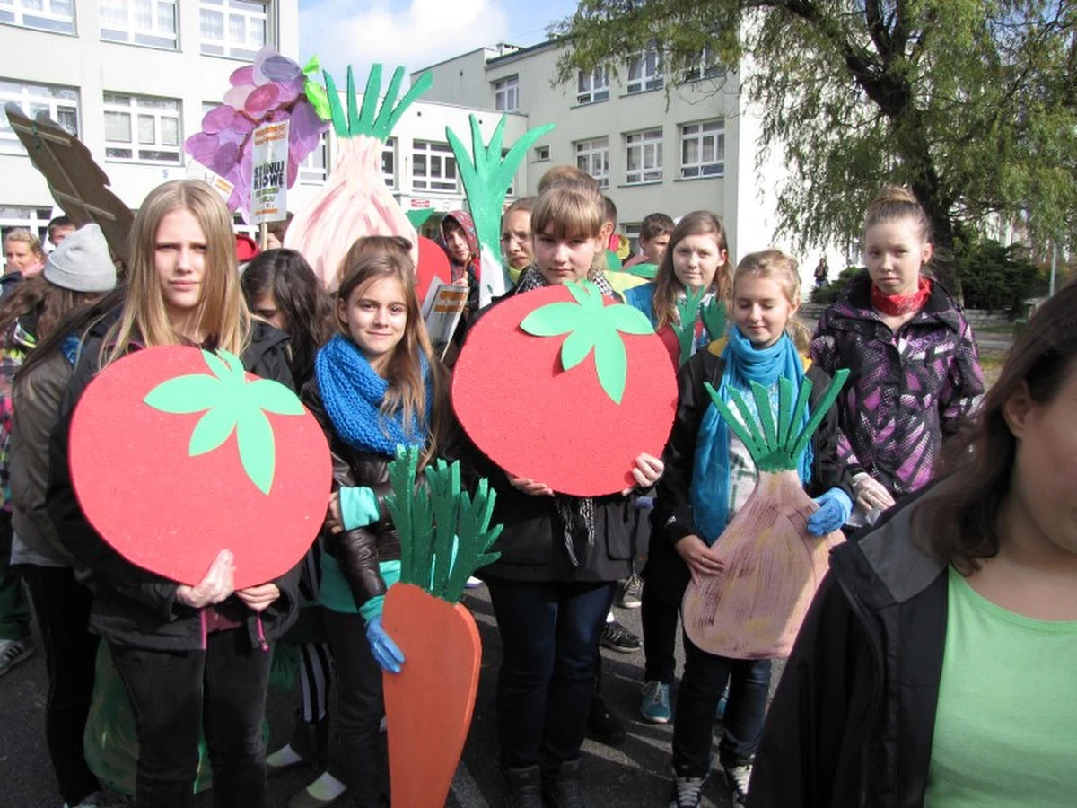 Wiele osób cierpi z powodu głodu, tymczasem inni wyrzucają jedzenie. Dlatego kilkuset gimnazjalistów przebranych za ... mleko , banany czy pora przeszło ulicami Chorzowa. To był nietypowy barwny strajk żywności.