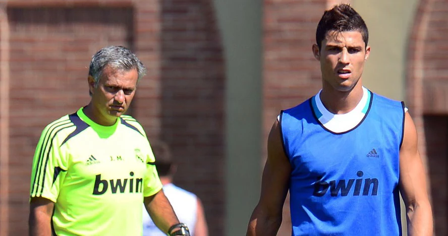 Jose Mourinho i Cristiano Ronaldo na treningu Realu Madryt