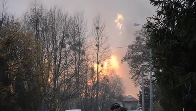 Świadek nagrał pożar po wybuchu gazu w Jankowie Przygodzkim