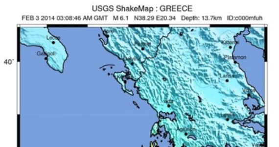 Trzęsienie ziemi o sile 6,1 w skali Richtera nawiedziło nad ranem zachodnie obszary Grecji - poinformowały amerykańskie służby geologiczne (USGS). Na razie nie ma doniesień o ofiarach, ani o stratach materialnych.