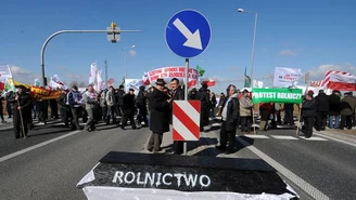 Blokada na drodze Toruń-Włocławek