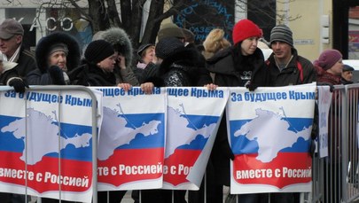 Manifestacje w Symferopolu na Krymie