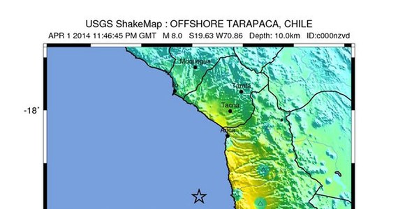 Japońska Agencja Meteorologiczna ogłosiła ostrzeżenie przed tsunami. Może ono wystąpić na wschodnim wybrzeżu Pacyfiku po trzęsieniu ziemi o sile 8,2 w skali Richtera, które w nocy z wtorku na środę nawiedziło Chile.  