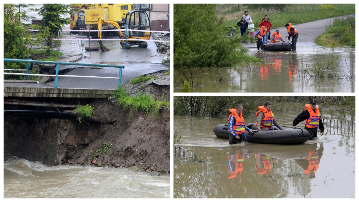 200 policjantów i 100 żołnierzy jedzie do Sandomierza, by wspomóc strażaków podczas przejścia fali wezbraniowej na Wiśle. Jutro wieczorem ma ona uzyskać najwyższy poziom i - jak twierdzi dyrektor Instytutu Meteorologii - będzie ona niższa zaledwie o kilkadziesiąt centymetrów od korony wałów przeciwpowodziowych. Tymczasem służby cały czas usuwają skutki ulew, które już od trzech dni dają się we znaki mieszkańcom Podkarpacia, w Małopolsce i na Śląsku. Na RMF 24 całą sobotę śledziliśmy wydarzenia minuta po minucie.
