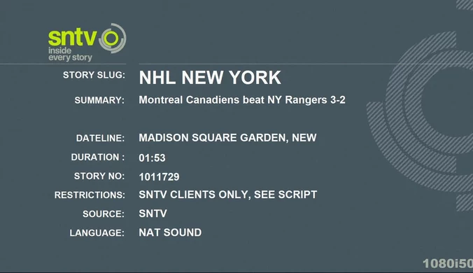 New York Rangers - Montreal Canadiens 2-3