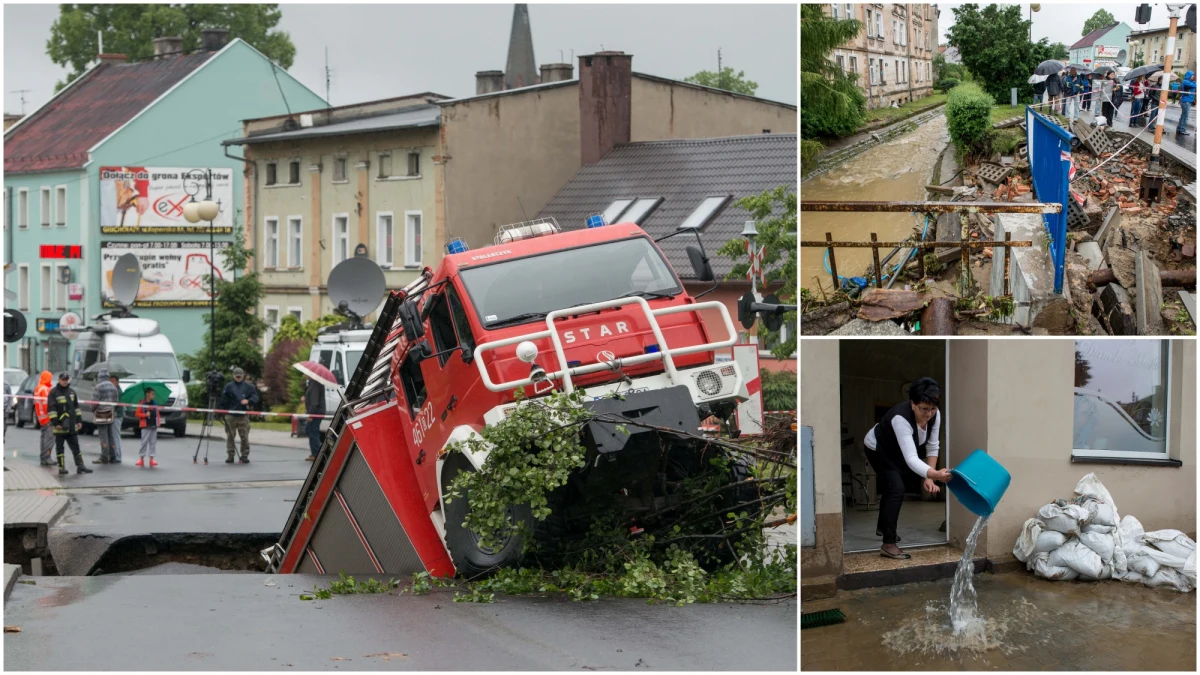Podtopione domy, nawet 100 zalanych mieszkań i uszkodzone drogi - to skutki wieczornych ulew i wystąpienia z brzegów rzeki Białej Głuchołaskiej w Głuchołazach na Opolszczyźnie oraz mniejszych potoków w sąsiednich miejscowościach. Od rana strażacy szacują straty. Wypompowywana jest też woda z posesji i piwnic. "Lała się wszędzie, gdzie się tylko da" - mówią mieszkańcy.
