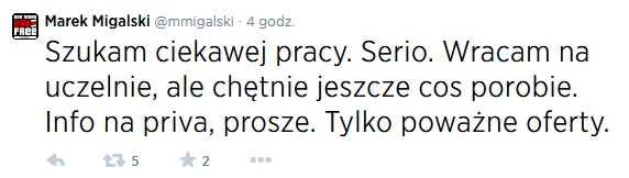 Wpis Marka Migalskiego na Twitterze.