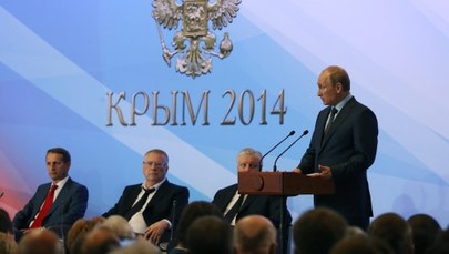 Putin na Krymie o „bratobójczym konflikcie”. Słychać było strzępy wypowiedzi