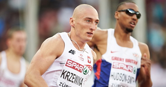 Jakub Krzewina (WKS Śląsk Wrocław) zajął czwarte miejsce w biegu na 400 m 22. lekkoatletycznych mistrzostw Europy w Zurychu. Złoto wywalczył Brytyjczyk Martyn Rooney - 44,71. 