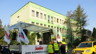 Manifestacja w obronie kopalni w Sosnowcu
