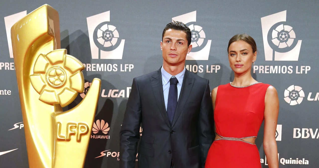 Cristiano Ronaldo z partnerką Iriną Szajk podczas gali wręczania nagród