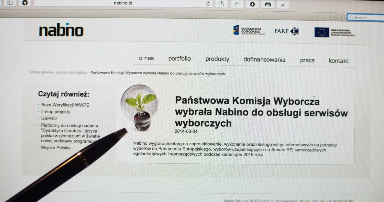 Strona internetowa łódzkiej firmy Nabino