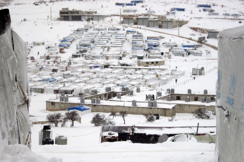 Obóz dla syryjskich uchodźców w Arsal w Libanie (07.01.2015). 