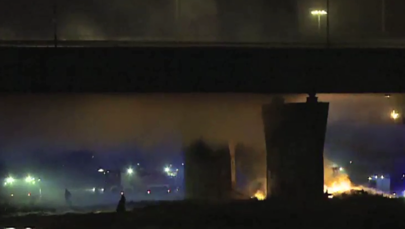 Pożar Mostu Łazienkowskiego w Warszawie