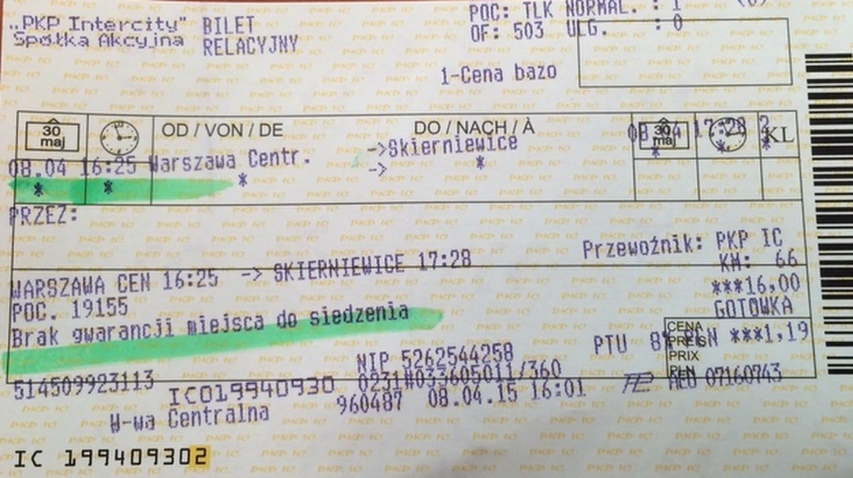 "Jesteśmy w kontakcie z pasażerami trasy Łódź-Warszawa. Będziemy starali się wypracować z nimi jak najszybciej jakieś rozwiązania" - w ten sposób PKP Intercity odpowiada na problem z miejscówkami w pociągach na tej popularnej trasie. Pasażerowie z biletami miesięcznymi zorganizowali "protest miejscówkowy" po tym, jak w Wielki Piątek zostali wyproszeni z jednego z pociągów, by ustąpić pierwszeństwa podróżnym z miejscówkami.