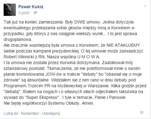 Wpis Pawła Kukiza