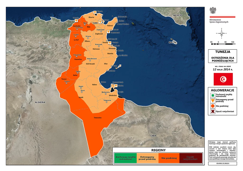 MSZ odradza wyjazd do Tunezji/ źródło: msz.gov.pl