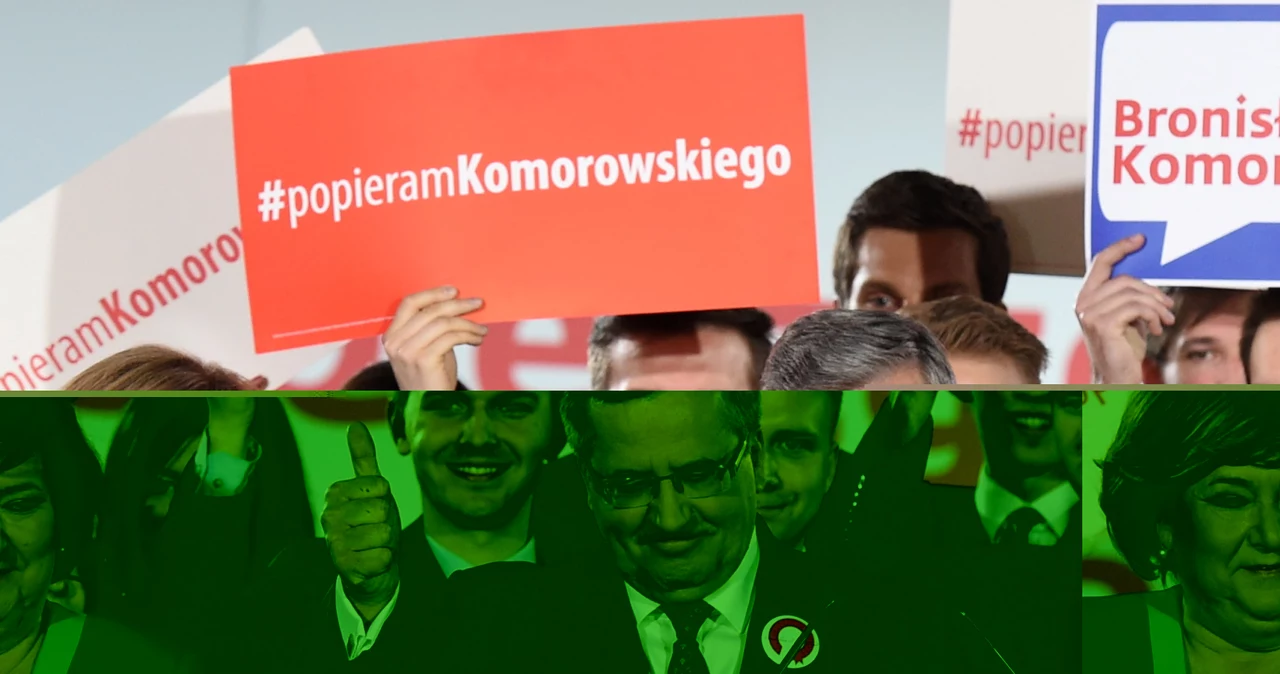 Ubiegający się o reelekcję prezydent Bronisław Komorowski z małżonką Anną 