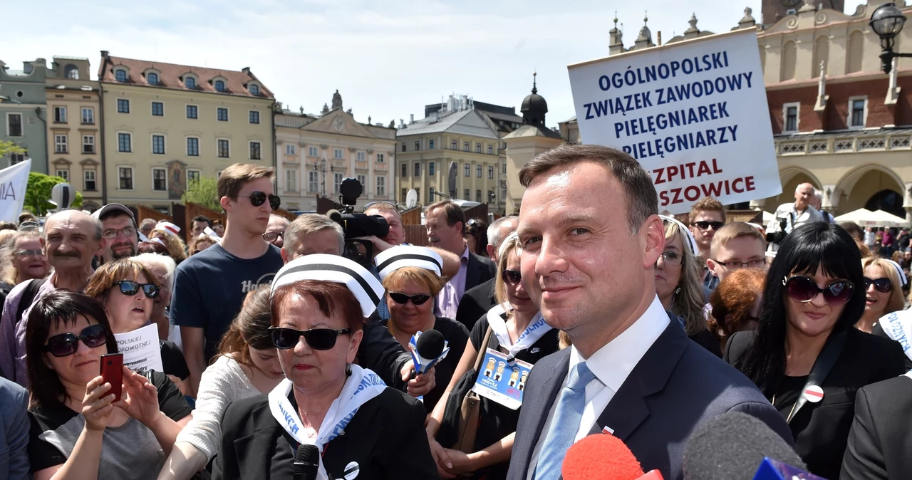 Andrzej Duda podczas spotkania z pielęgniarkami w Krakowie