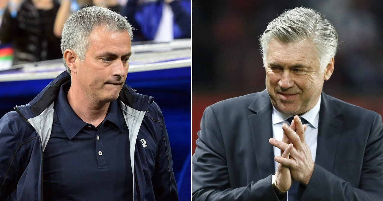 Jose Mourinho (z lewej) i Carlo Ancelotti