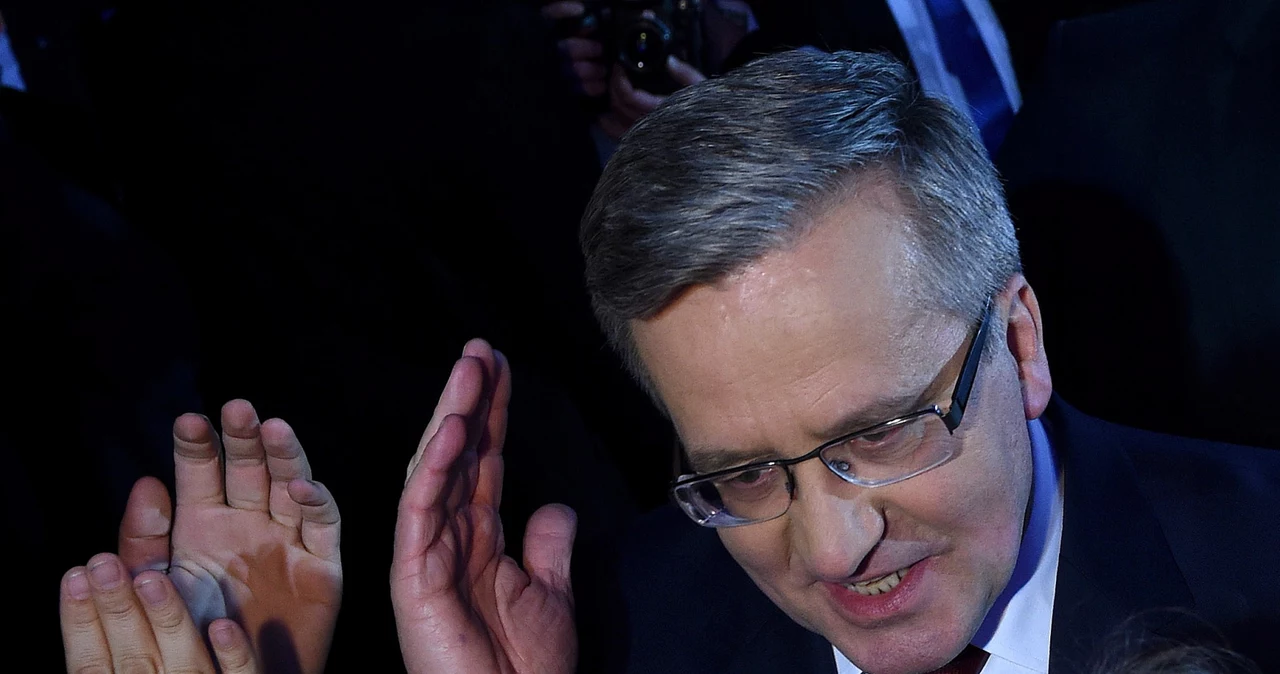 Prezydent Bronisław Komorowski podczas wieczoru wyborczego 