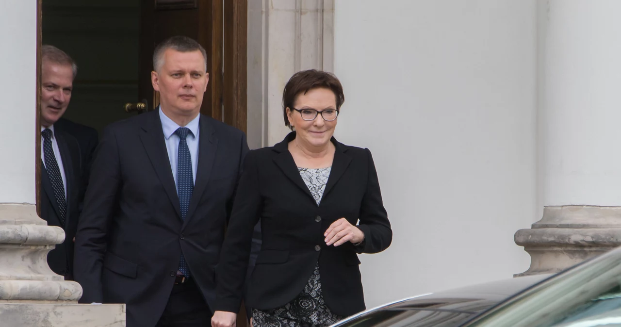 Ewa Kopacz i Tomasz Siemoniak po spotkaniu z prezydentem