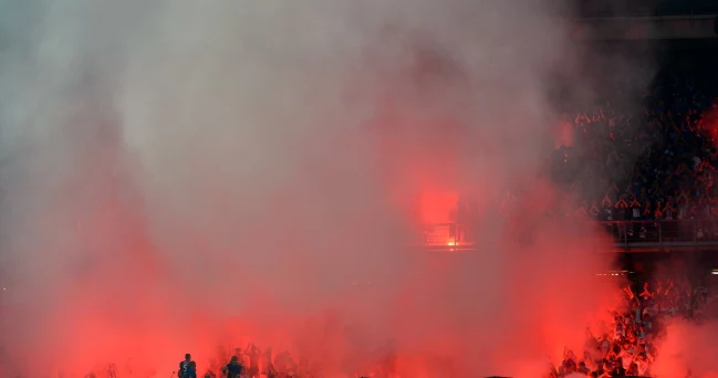 Kibice Lecha Poznań w meczu z FC Basel