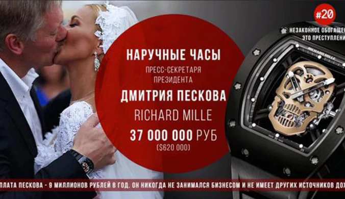 Awantura o zegarek rzecznika Władimira Putina