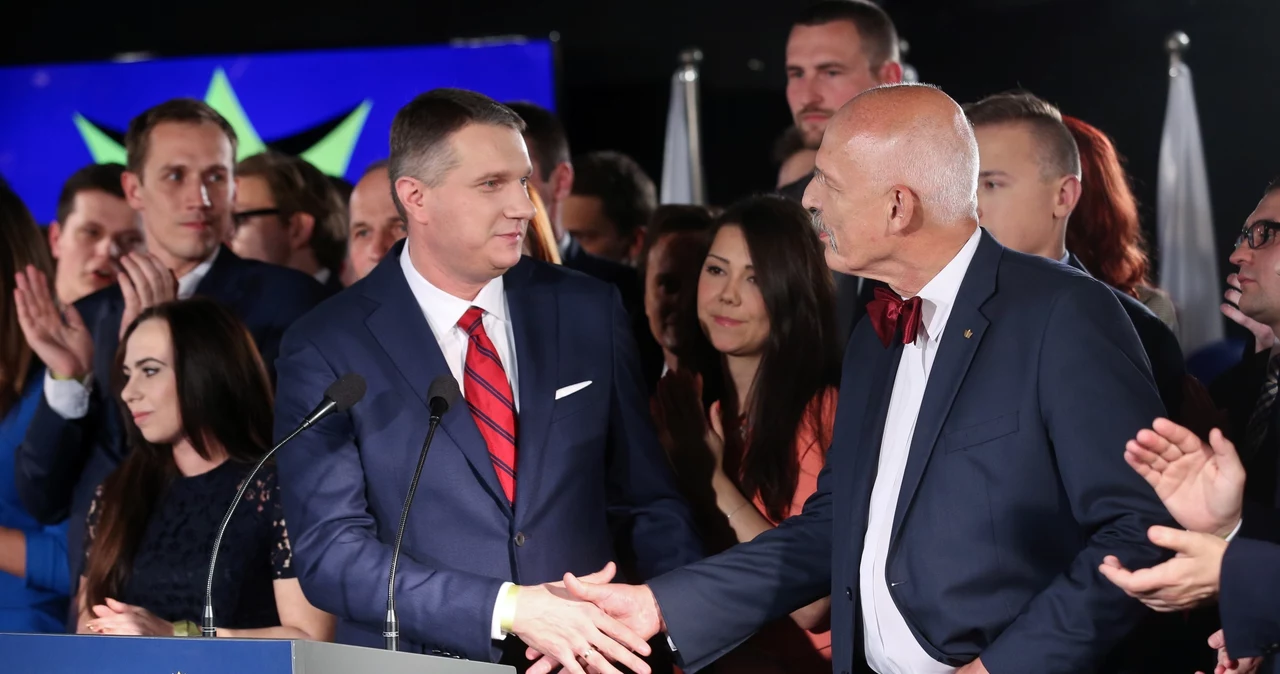 Przemysław Wipler i Janusz Korwin-Mikke. Na partię KORWiN w Wielkiej Brytanii oddano 20 proc. głosów