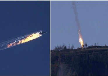 Tureckie F-16 zestrzeliły rosyjski bombowiec. "Moskwa była wielokrotnie ostrzegana" [FILMY]