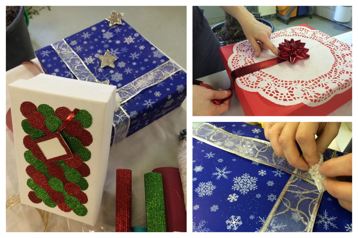 W tym roku prezentowa moda to podarunki personalizowane, czyli takie, które spodobają się obdarowywanym, będą w jakiś sposób nawiązywać do ich zainteresowań. Może to być na przykład pudełko ozdobione kolorowymi piłeczkami pingpongowymi, wyciętymi z kawałków brokatowego papieru. Na pewno ucieszą też podarunki z trójwymiarowymi dekoracjami o ciekawym kształcie. Można je zrobić z papierowych foremek do muffinek lub wyciąć kilka warstw choinki z bibuły. Duże pudełko oklejone gładkim papierem pięknie ozdobi papierowa serweta pod tort. 