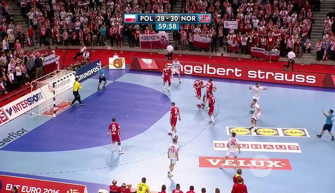 Skrót meczu Polska - Norwegia 28-30. Wideo
