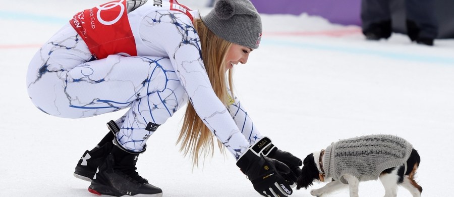 Lindsey Vonn, amerykańska narciarka alpejska, która wygrała ostatnio zjazd Pucharu Świata w Garmisch Partenkirchen, nie rozstaje się ze swoim pupilem, spanielką Lucy. Suczka towarzyszyła jej nawet podczas uroczystej dekoracji.