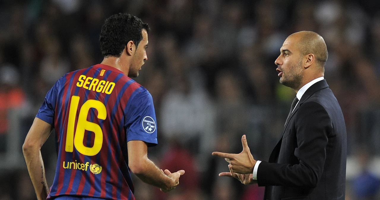 Sergio Busquets i Josep Guardiola razem, gdy obaj pracowali dla Barcelony