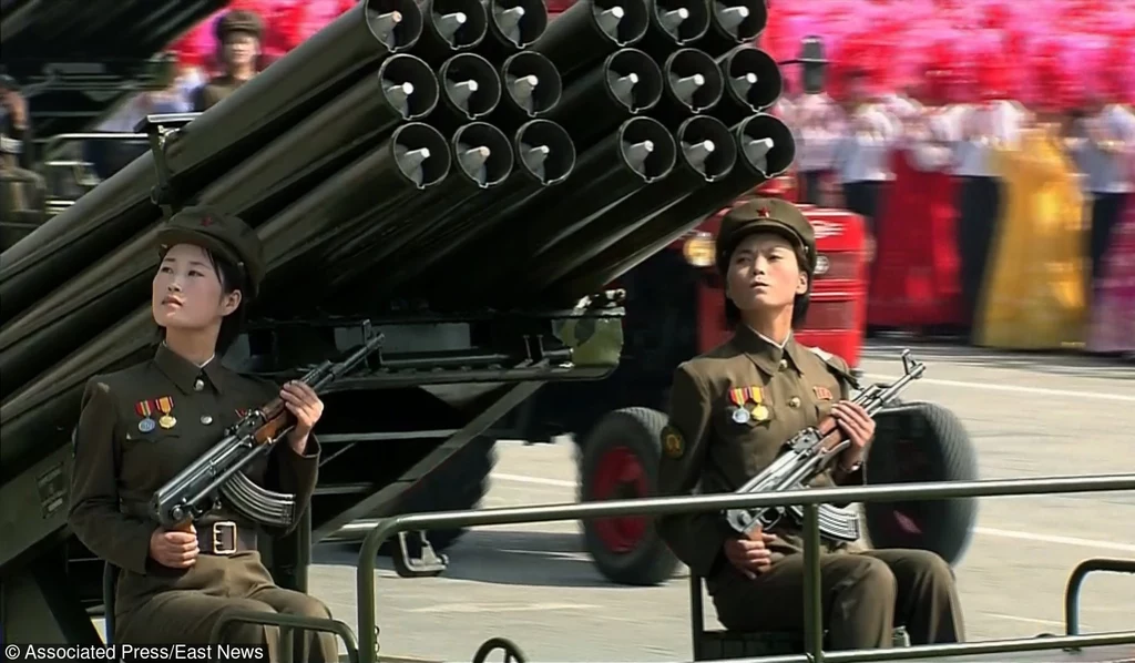 Parada wojskowa w Pjongjang - stolicy Korei Północnej