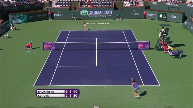 Rozstawiona z numerem trzecim Polka Agnieszka Radwańska pokonała Czeszkę Petrę Kvitovą (8.) 6:2, 7:6 (7-3) w ćwierćfinale turnieju WTA w Indian Wells.