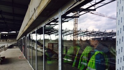Stadion Widzewa w budowie
